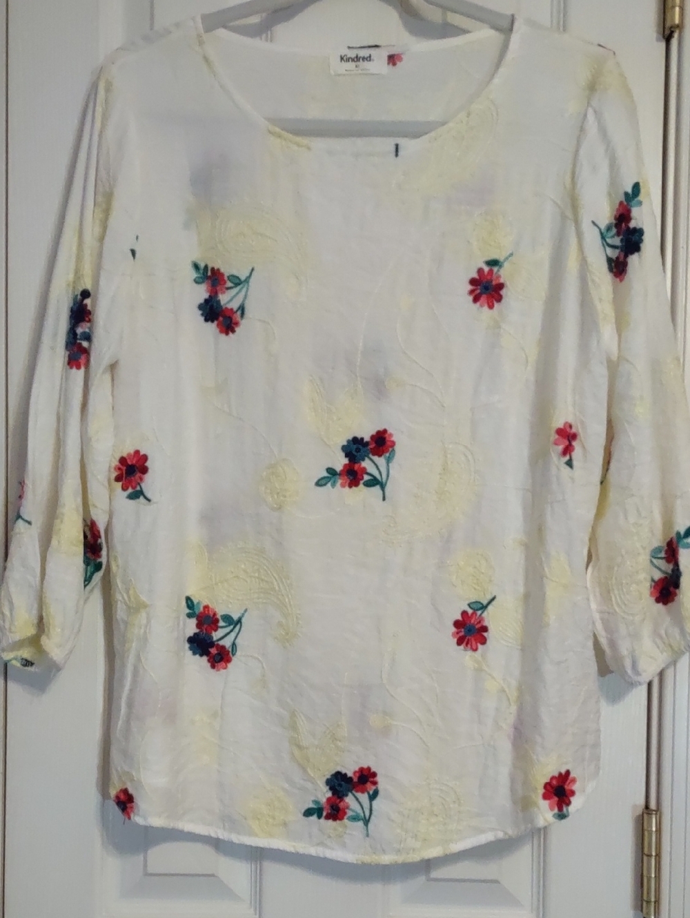 Kindred White Floral Embroidered Tunic